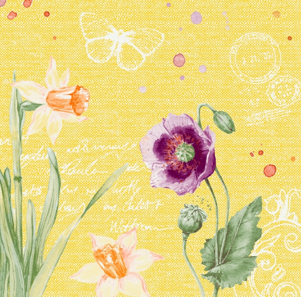 Serviette "Spring Lilies", Dunisoft, 40x40cm - 360 Stück